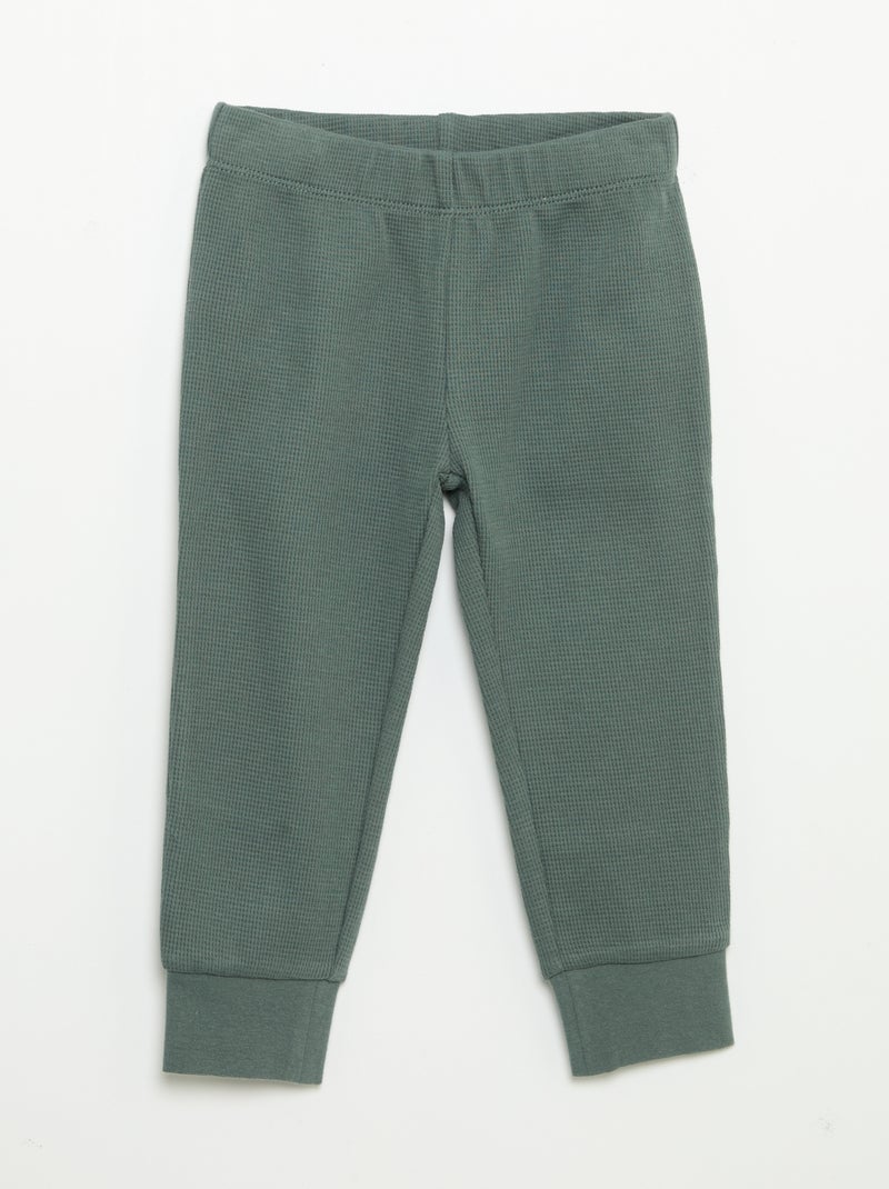 Pijama de 2 peças - T-shirt de manga comprida + calças Verde - Kiabi