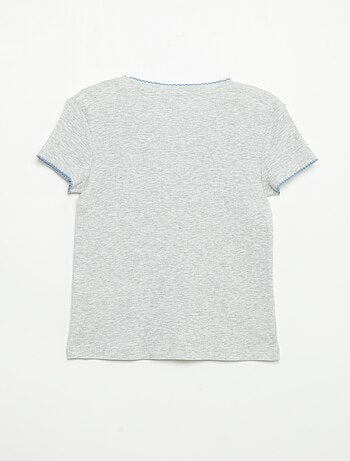 Pijama de 2 peças - T-shirt de manga curta + calças às riscas
