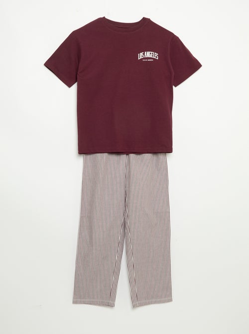 Pijama de 2 peças - T-shirt de manga curta + calças - Kiabi
