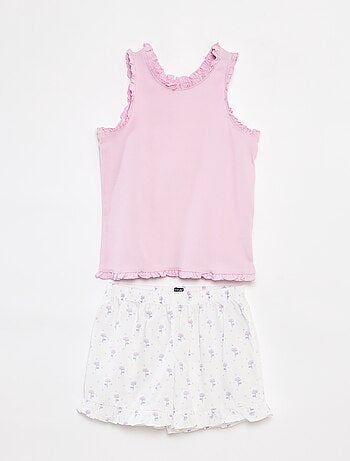 Pijama de 2 peças - top + calções com estampado