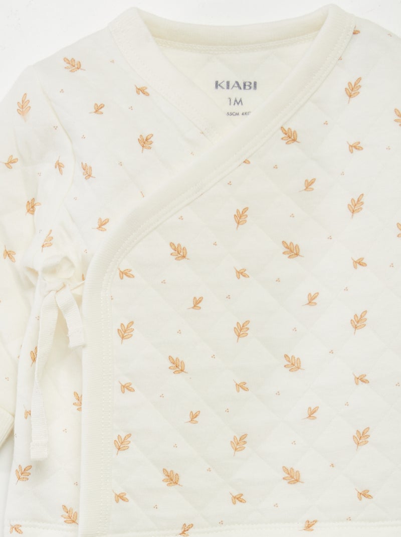 Pijama de 2 peças acolchoado BRANCO - Kiabi