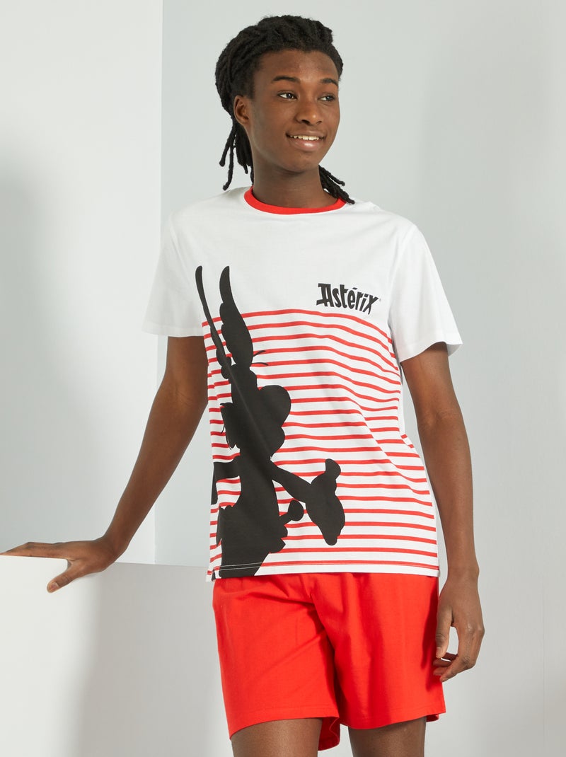 Pijama de 2 peças 'Astérix' Branco/ Vermelho - Kiabi