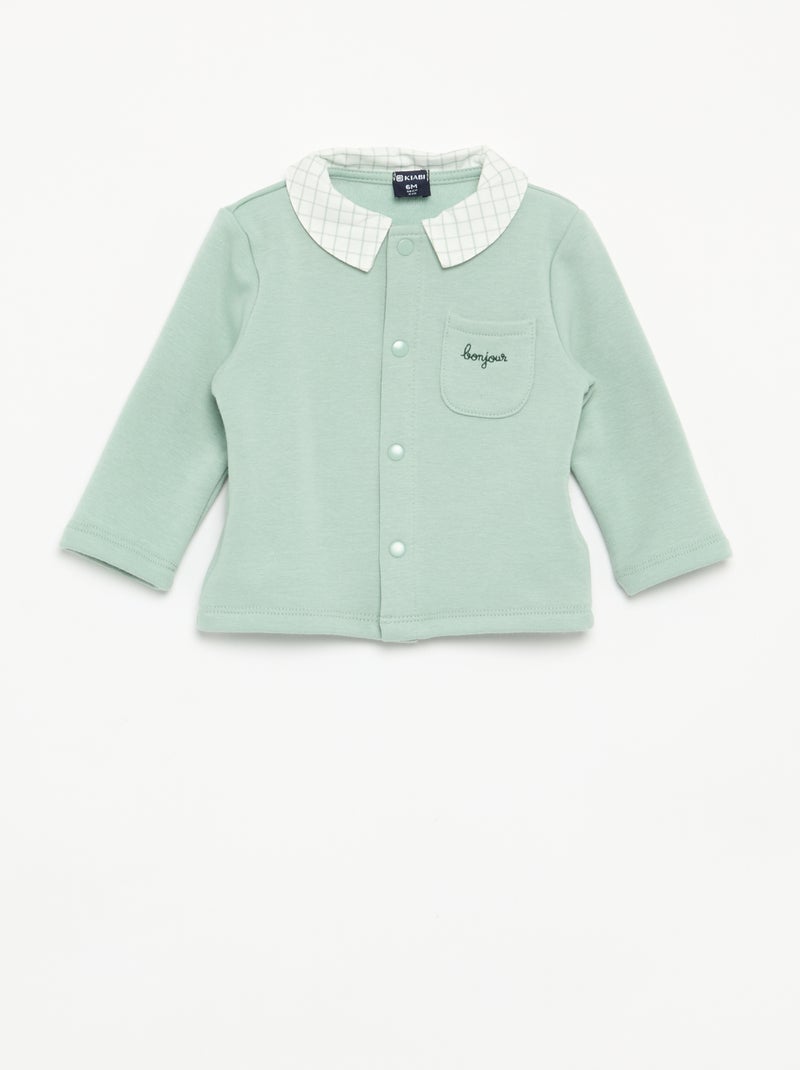 Pijama de 2 peças com aspeto aveludado Verde - Kiabi