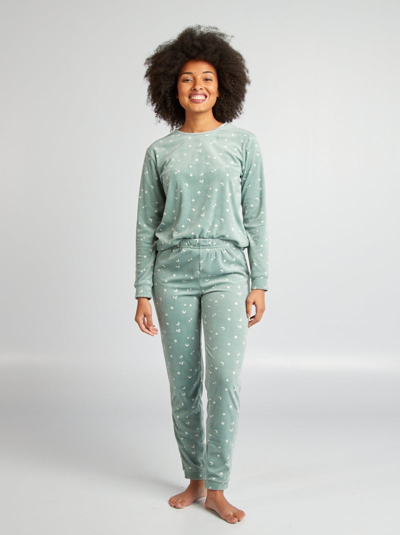 Pijama de 2 peças com estampado VERDE - Kiabi