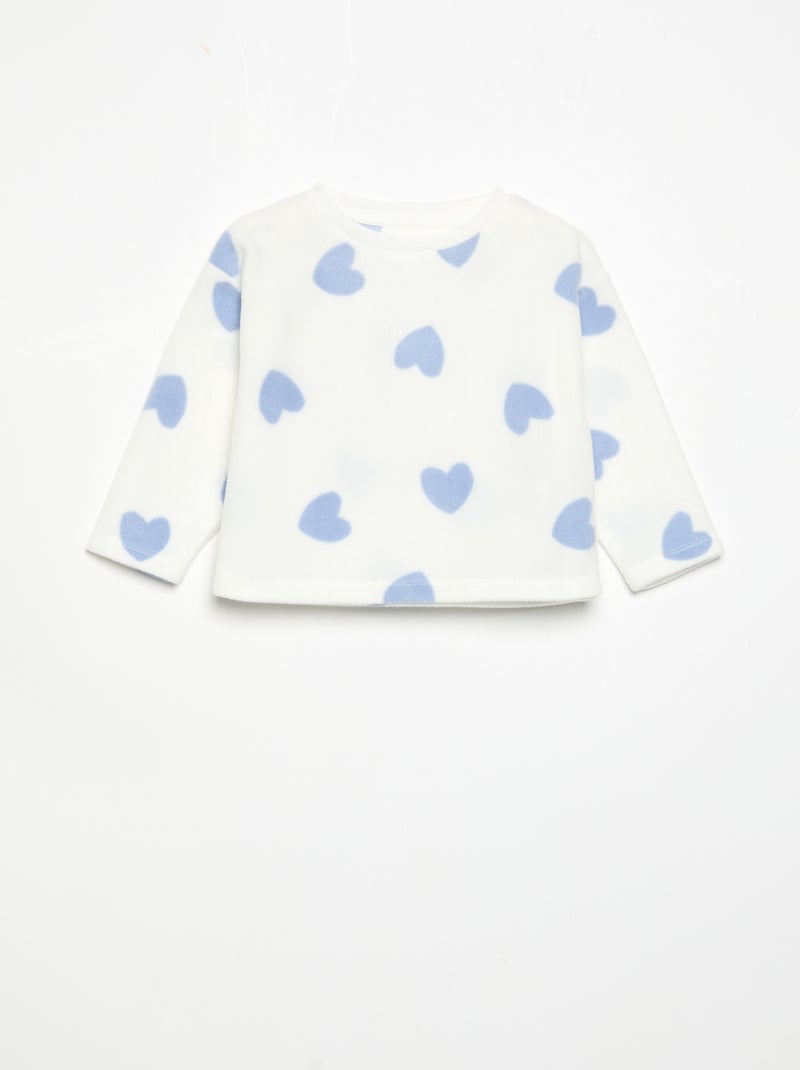Pijama de 2 peças de polar Branco - Kiabi