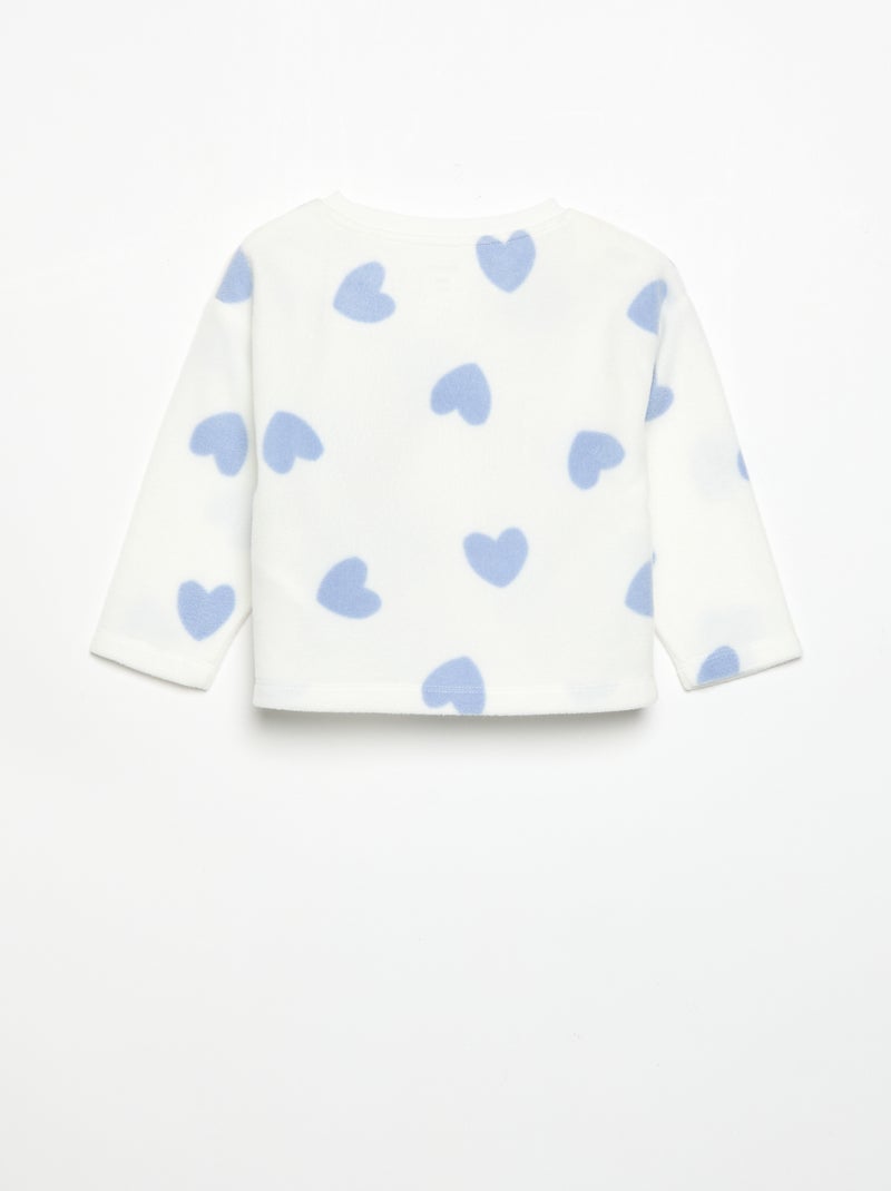 Pijama de 2 peças de polar Branco - Kiabi