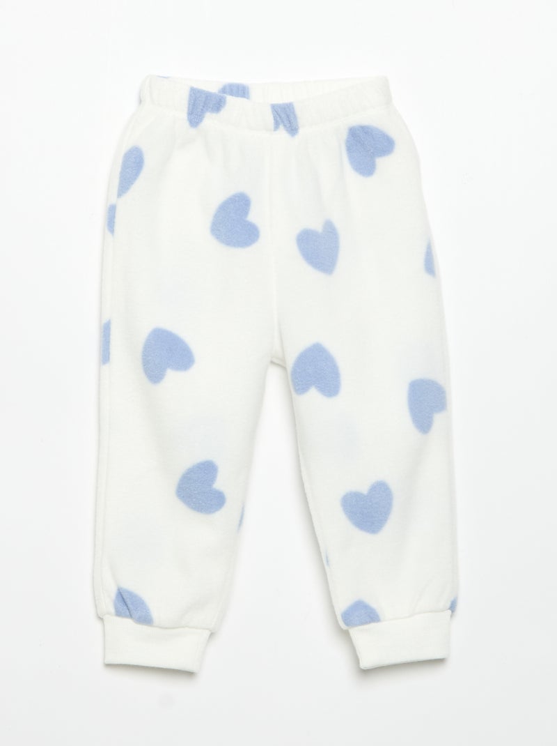 Pijama de 2 peças de polar Branco - Kiabi