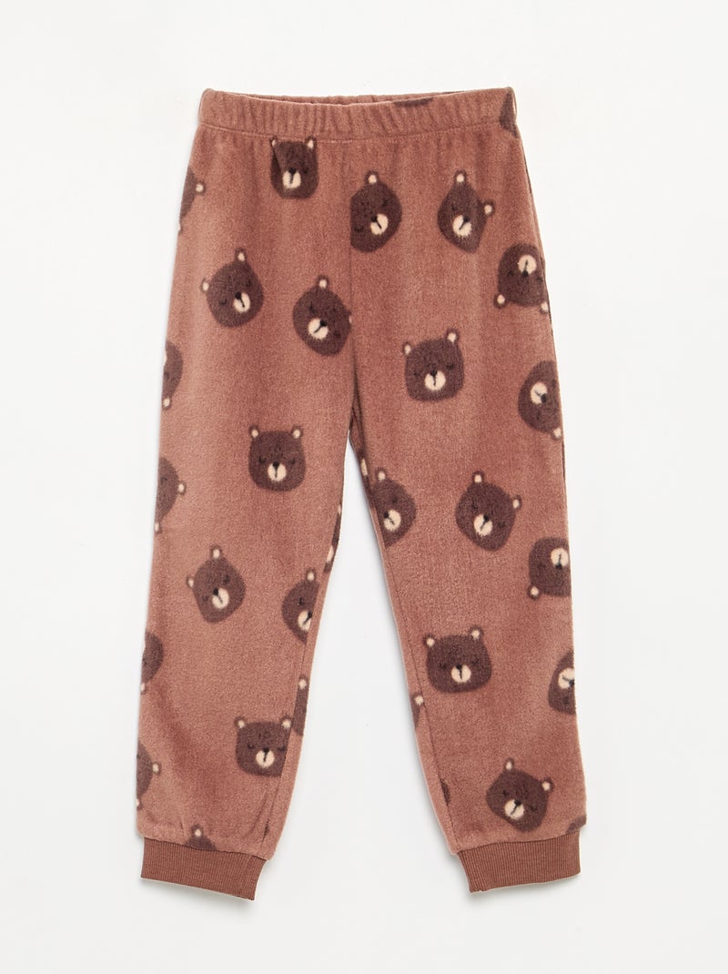 Pijama de 2 peças de polar Castanho - Kiabi