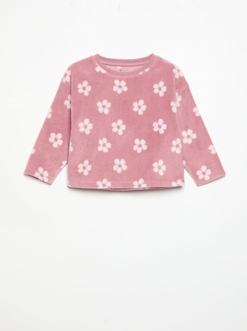 Pijama de 2 peças de polar Rosa - Kiabi