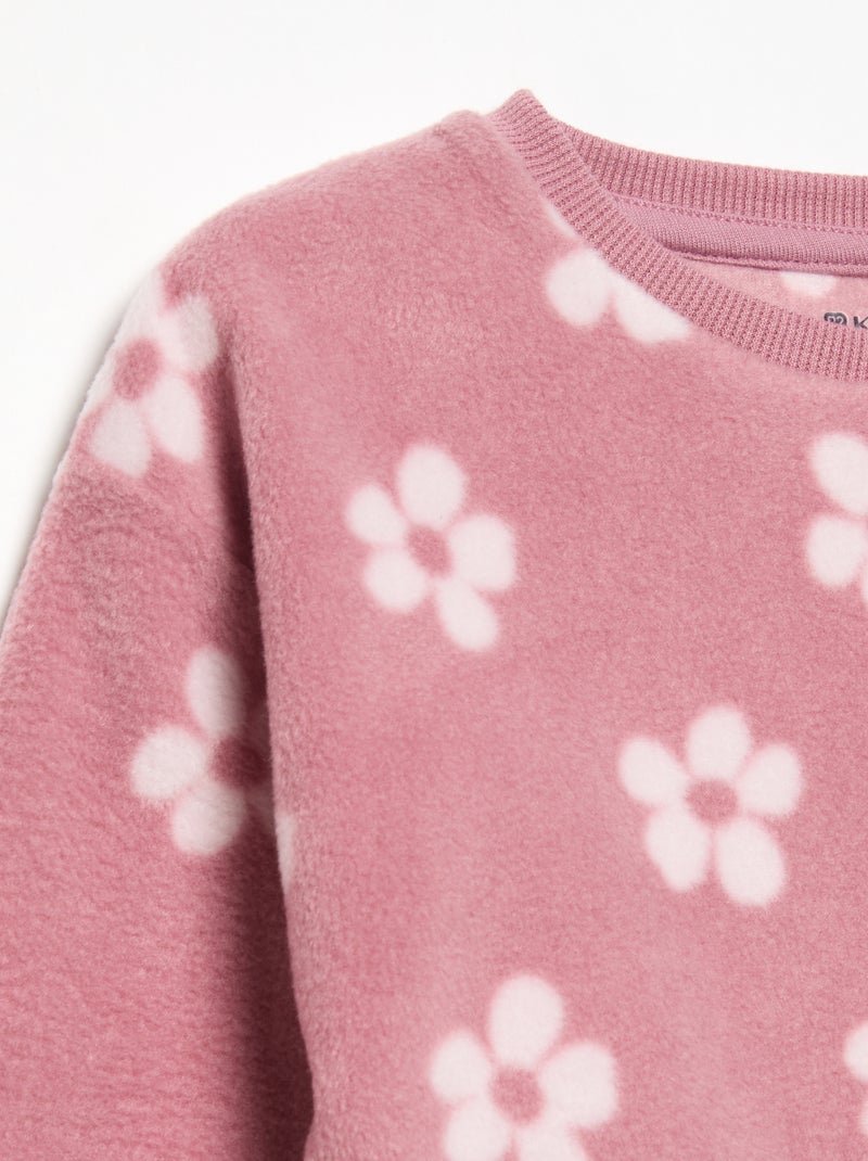 Pijama de 2 peças de polar Rosa - Kiabi