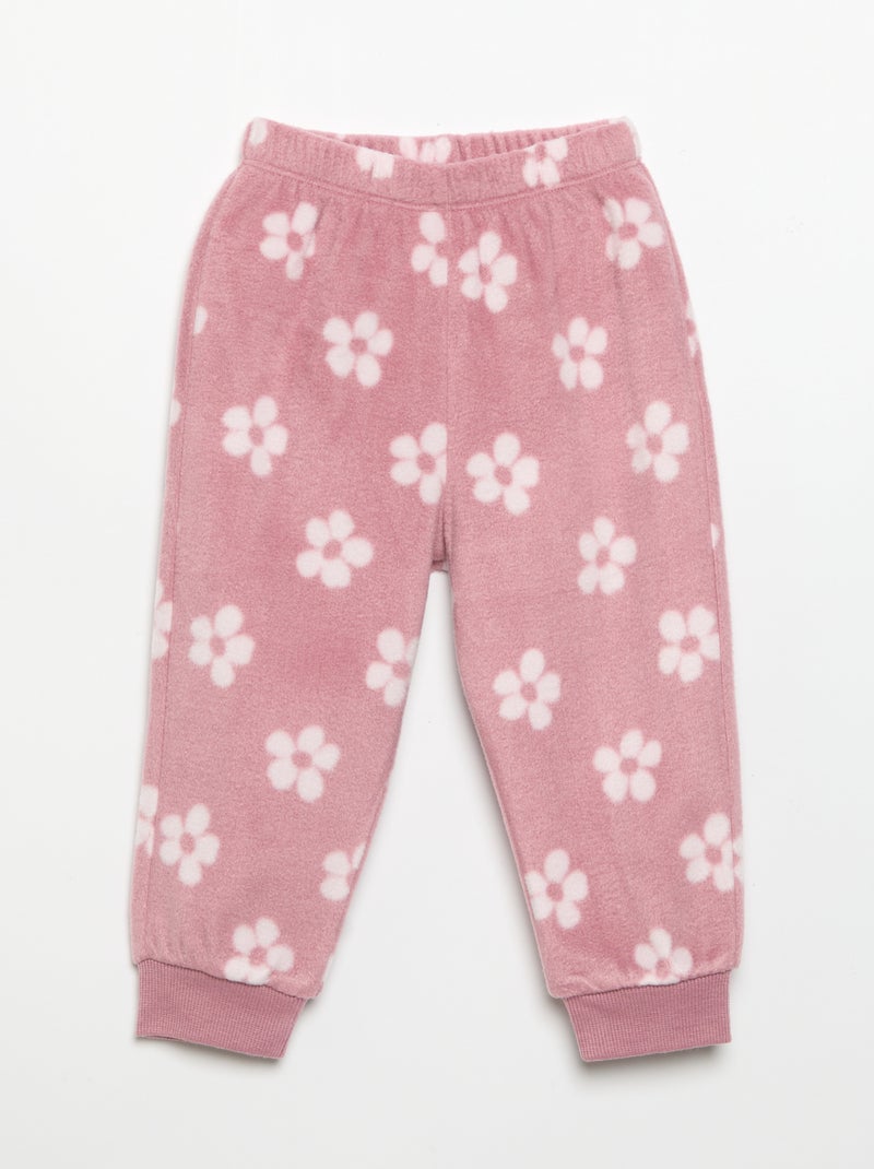 Pijama de 2 peças de polar Rosa - Kiabi