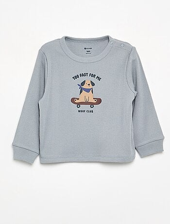 Pijama de 2 peças em canelado estampado