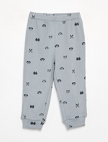 Pijama de 2 peças em canelado estampado