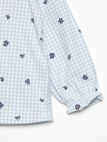 Pijama de 2 peças em flanela - Parte de cima abotoada + calças