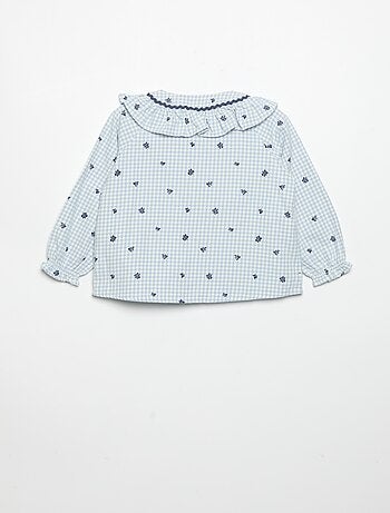 Pijama de 2 peças em flanela - Parte de cima abotoada + calças