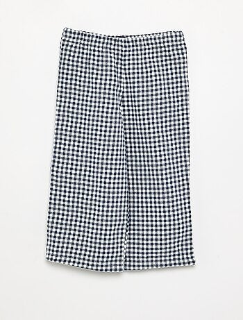 Pijama de 2 peças em flanela - Parte de cima abotoada + calças