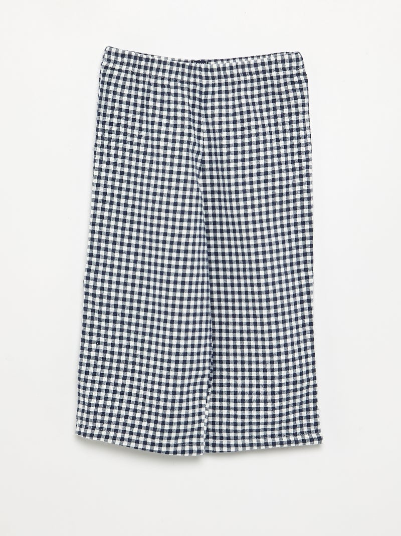 Pijama de 2 peças em flanela - Parte de cima abotoada + calças Cinza - Kiabi