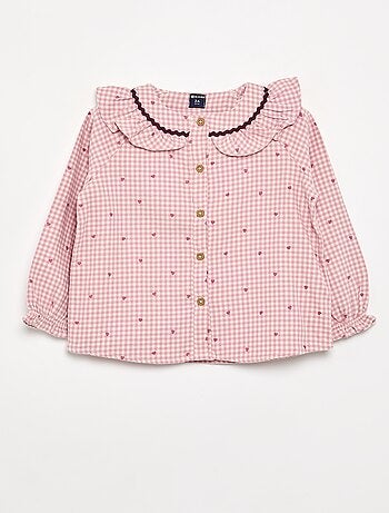 Pijama de 2 peças em flanela - Parte de cima abotoada + calças