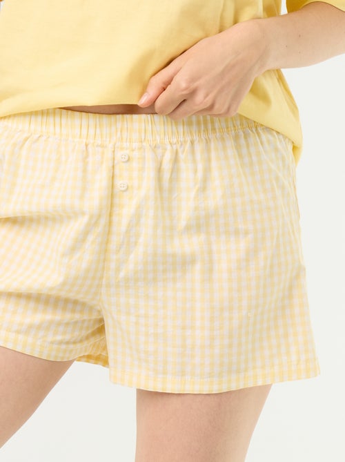 Pijama de 2 peças em jersey de algodão - T-shirt + calções - Kiabi Pijama de 2 peças em jersey de algodão - T-shirt + calções - Kiabi