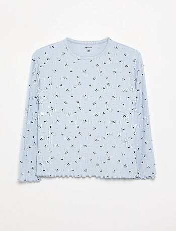 Pijama de 2 peças em malha pointelle
