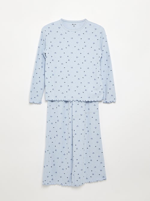 Pijama de 2 peças em malha pointelle - Kiabi