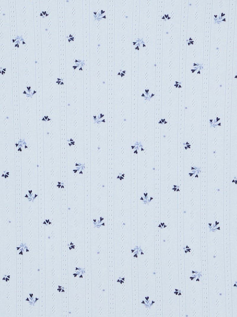 Pijama de 2 peças em malha pointelle Azul - Kiabi