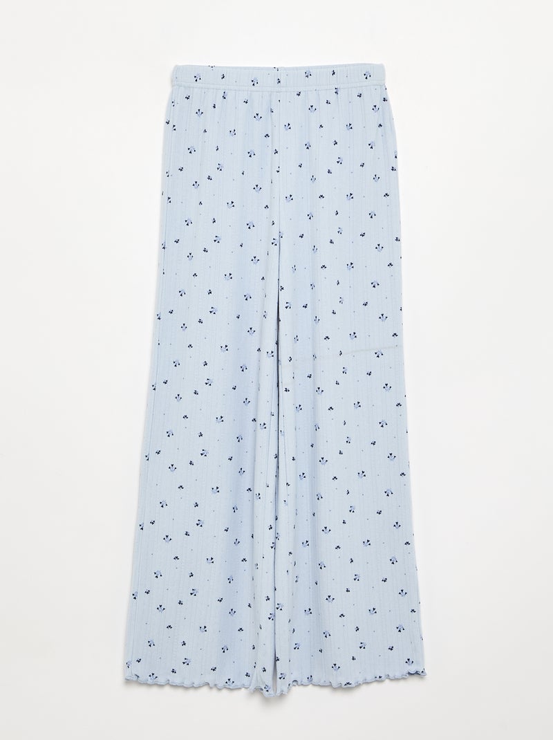 Pijama de 2 peças em malha pointelle Azul - Kiabi