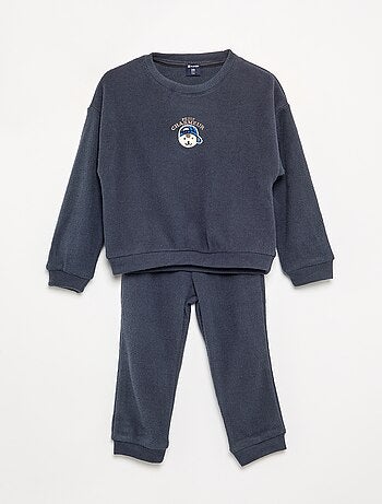 Pijama de 2 peças em malha waffle - Camisola + calças