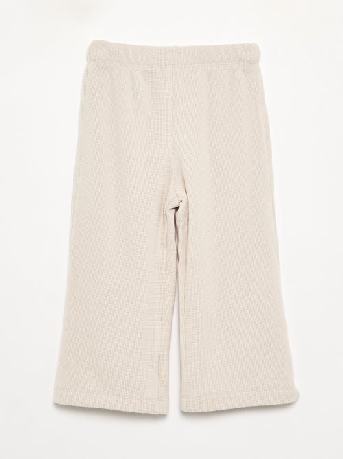 Pijama de 2 peças em malha waffle - Camisola + calças - Kiabi