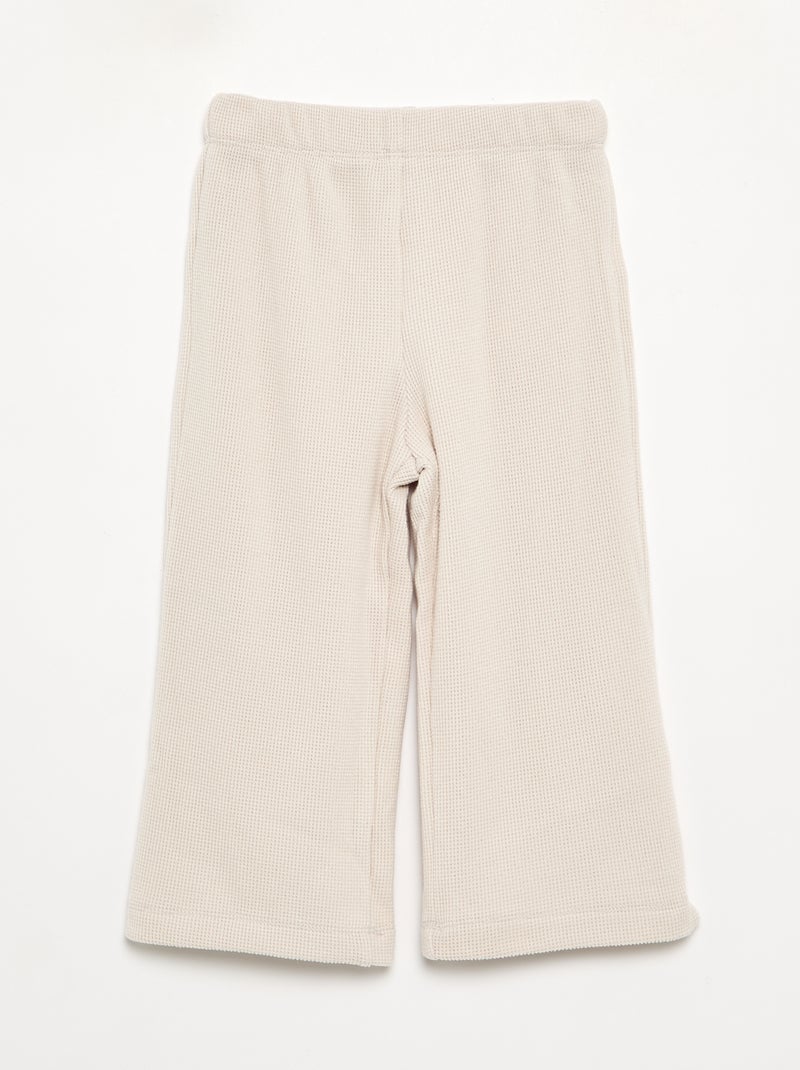 Pijama de 2 peças em malha waffle - Camisola + calças Cru - Kiabi