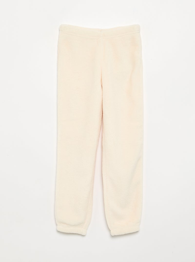 Pijama de 2 peças em polar coral - Camisola + calças Rosa - Kiabi