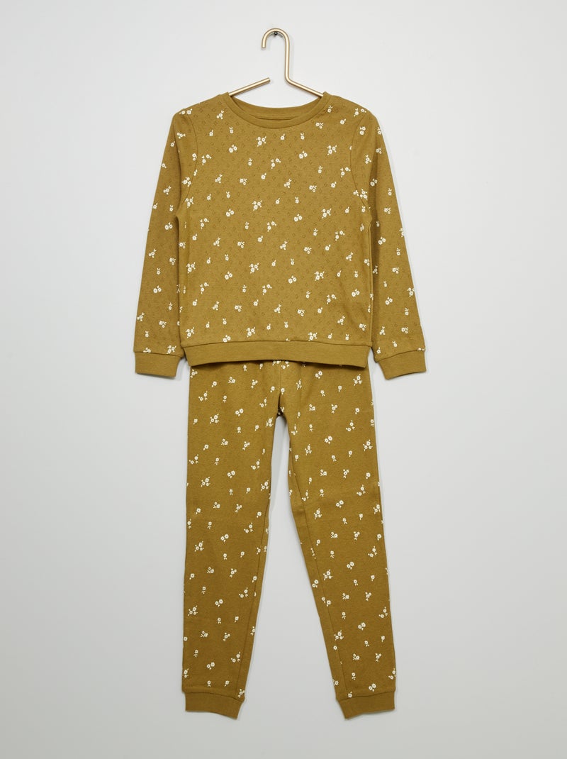 Pijama de 2 peças estampado MARROM - Kiabi