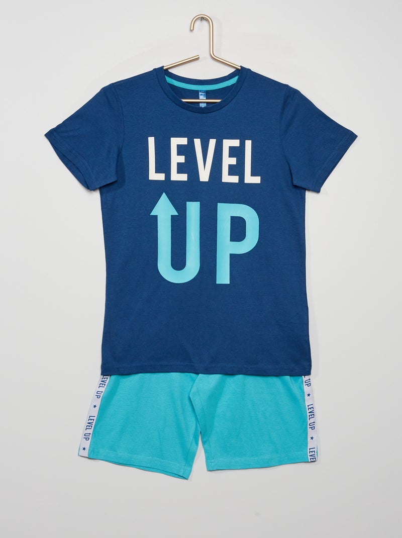 Pijama de 2 peças 'gaming' Azul - Kiabi