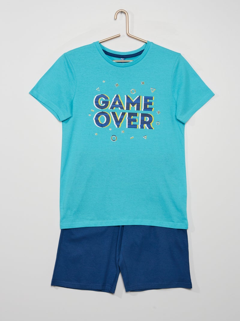 Pijama de 2 peças 'gaming' Azul - Kiabi