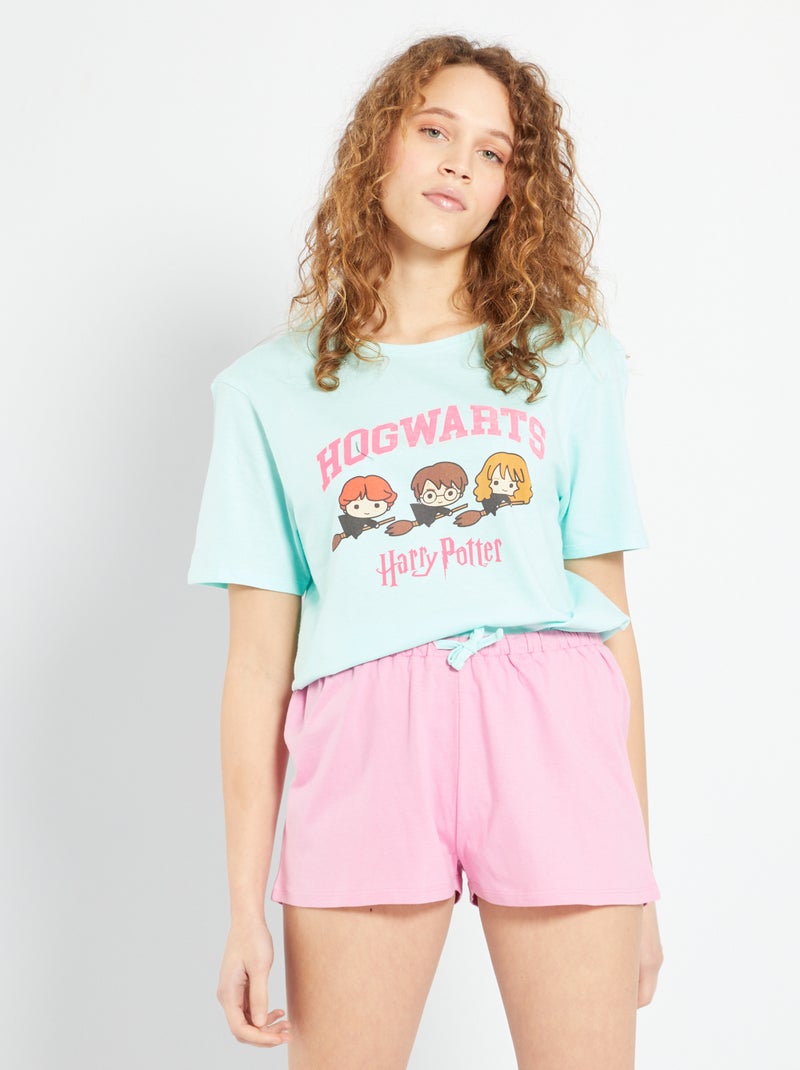 Pijama de 2 peças 'Harry Potter' Azul/ Rosa - Kiabi