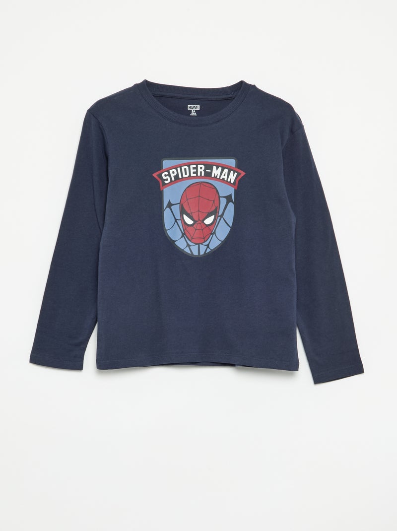 Pijama de 2 peças "Marvel" - T-shirt de manga comprida + calças Azul marinho - Kiabi