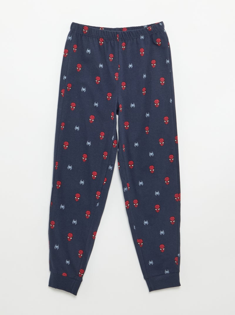 Pijama de 2 peças "Marvel" - T-shirt de manga comprida + calças Azul marinho - Kiabi
