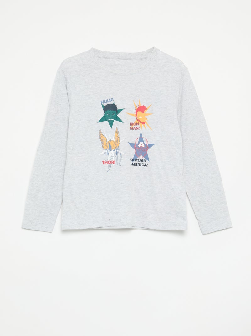 Pijama de 2 peças 'Marvel' - T-shirt de mangas compridas + calças Cinza - Kiabi