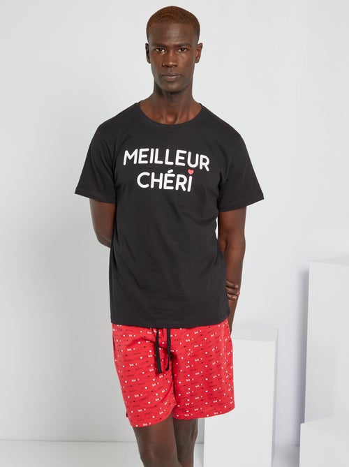 Pijama de 2 peças 'meilleur chéri' - Kiabi