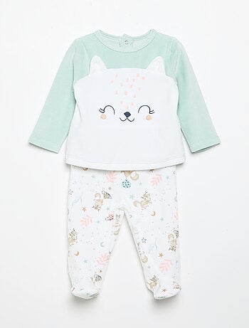 Pijama de 2 peças 'Petit Béguin' - T-shirt de manga comprida + calças com pés
