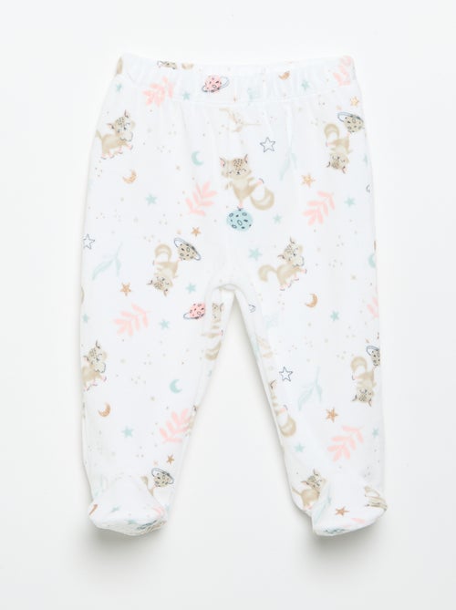 Pijama de 2 peças 'Petit Béguin' - T-shirt de manga comprida + calças com pés - Kiabi Pijama de 2 peças 'Petit Béguin' - T-shirt de manga comprida + calças com pés - Kiabi