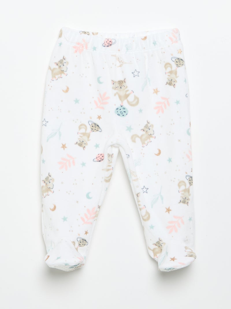 Pijama de 2 peças 'Petit Béguin' - T-shirt de manga comprida + calças com pés Verde - Kiabi