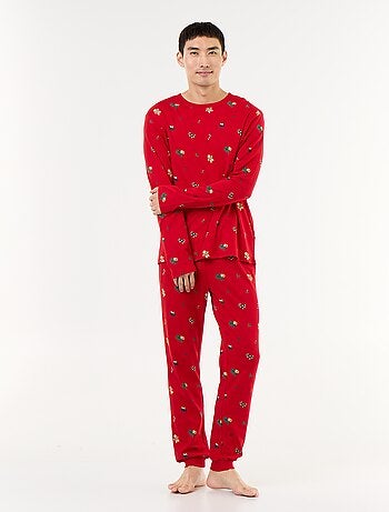Pijama de 2 peças t-shirt + calças 'Natal'