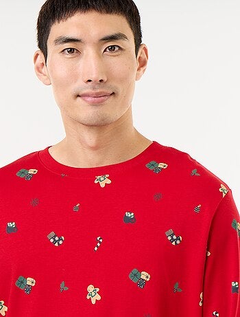 Pijama de 2 peças t-shirt + calças 'Natal'
