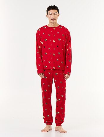 Pijama de 2 peças t-shirt + calças 'Natal'