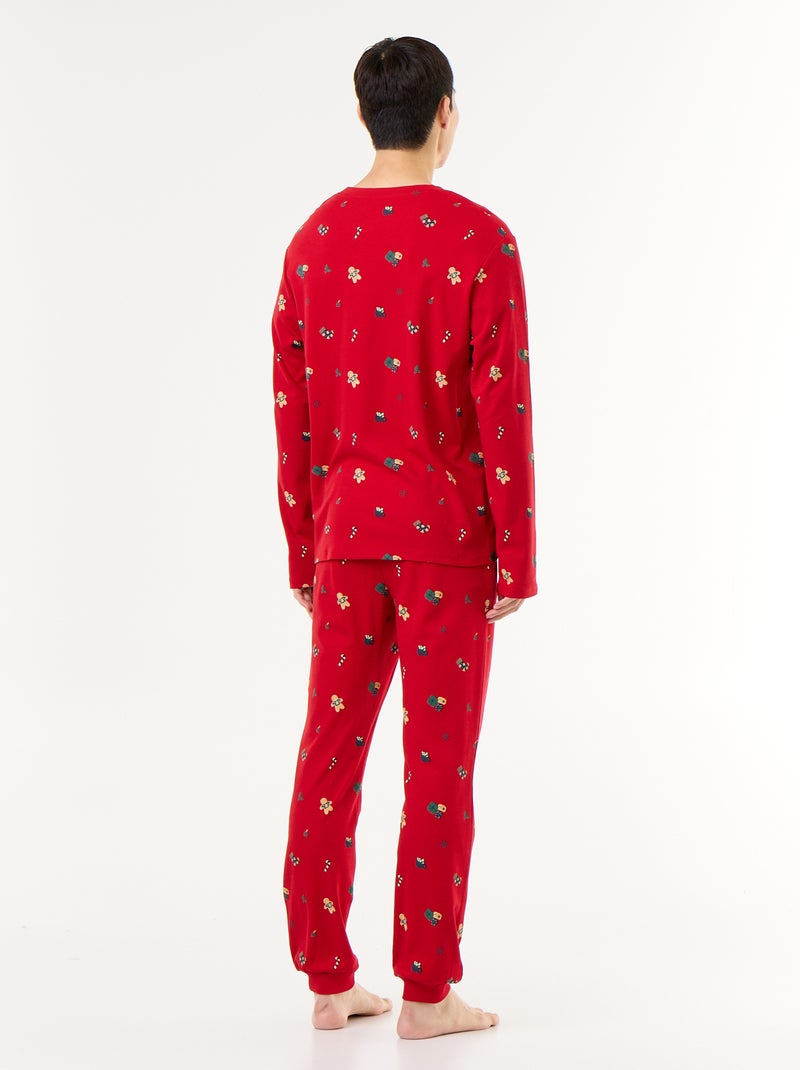 Pijama de 2 peças t-shirt + calças 'Natal' Vermelho - Kiabi