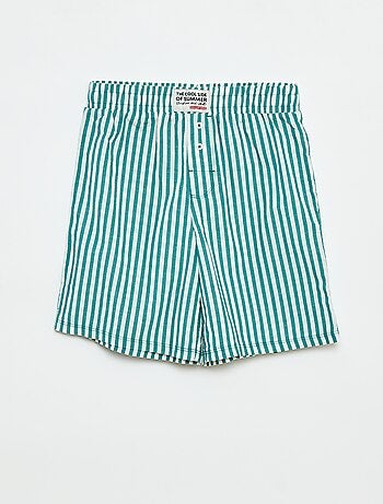 Pijama de 2 peças t-shirt + calções às riscas