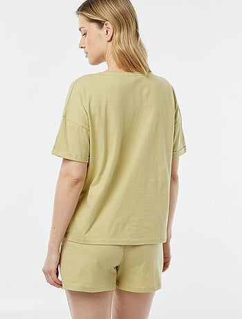 Pijama de 2 peças t-shirt + calções minimalista