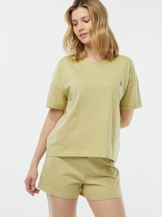 Pijama de 2 peças t-shirt + calções minimalista