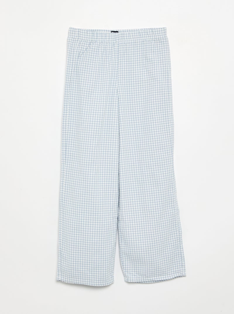 Pijama de 2 peças xadrez Azul - Kiabi
